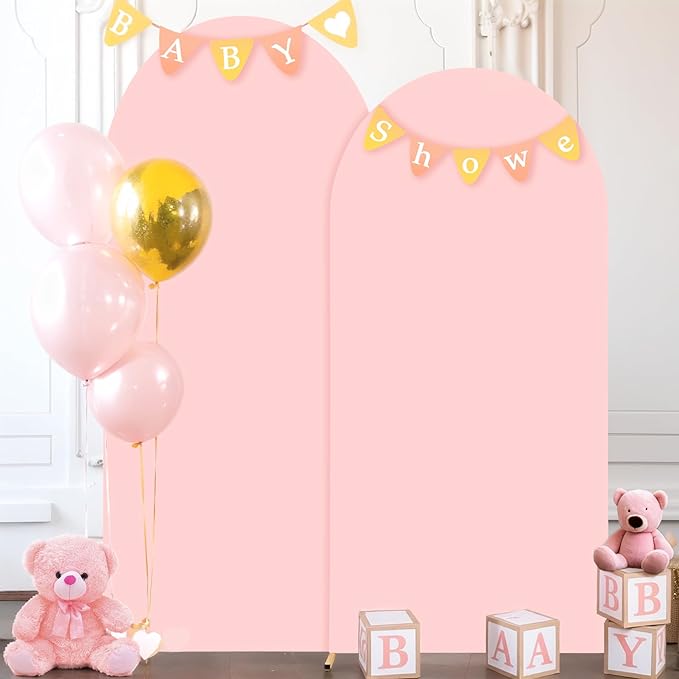 Dusty Rose Arch Backdrop Cover, 6FT Spandex Fitted Wedding Arch Stand Covers 2-Sided Round Top Chiara Arch Backdrop Cover for Wedding Ceremony Birthday Party Baby Shower Banquet Decoration
