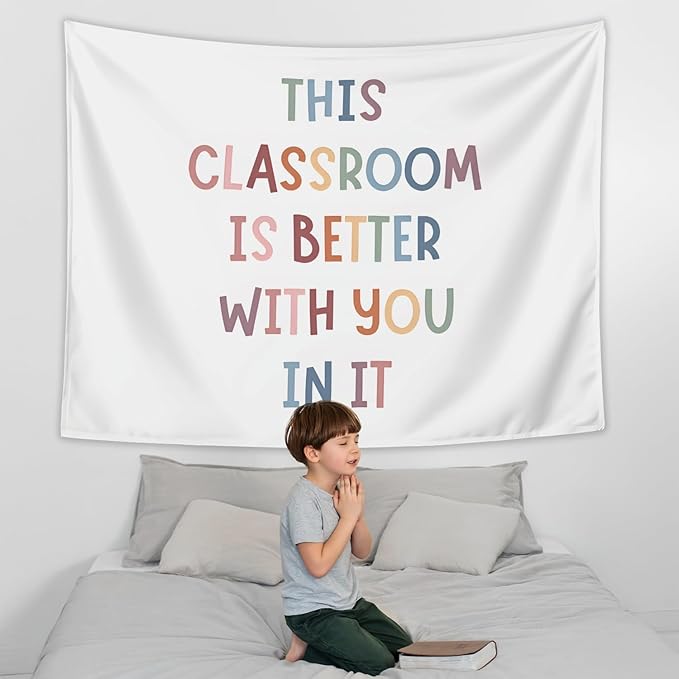 LIANGW Classroom Decor Kids Tapestry, Boho Classroom Decorations, Kids Affirmations Nursery Wall Art, 50x60 inches