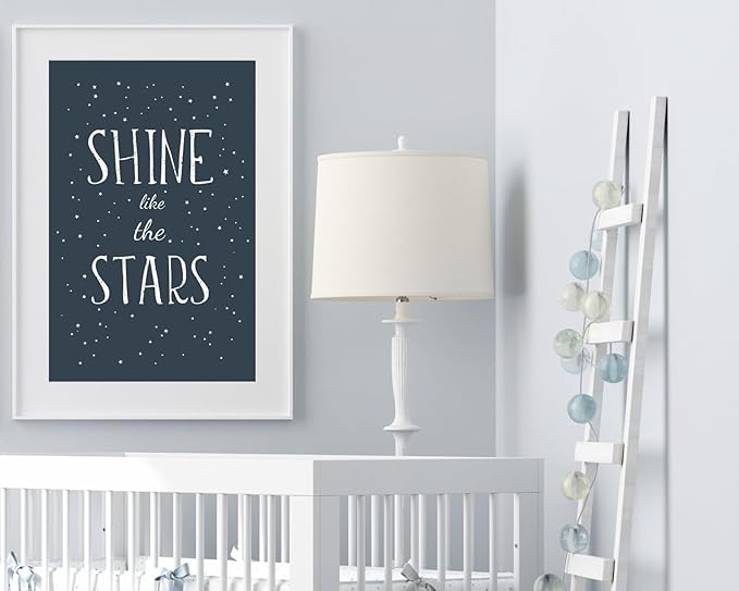 VUVUKU Space Themed Nursery For Baby Boy Print Decor Art Stars Kids Prints Room Wall
