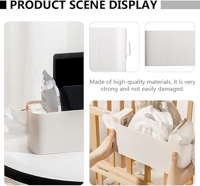 Toyvian Diaper Organizer Box Hanging Diaper Storage Bin Nursery Organizers for Changing Table Crib Baby Stroller