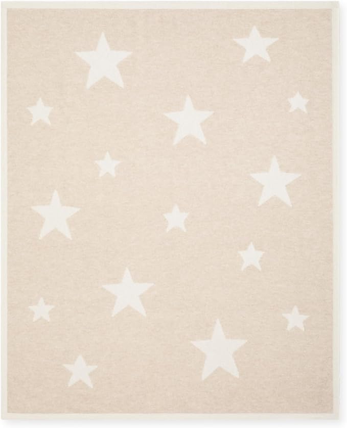 Jet&Bo BABY 100% Cashmere Baby Blanket ‘Shining Star' Design - Plush Double-Sided 32” x 40” - Ultra Soft, Hypoallergenic & Temperature Regulating – Gift Box and Card Included