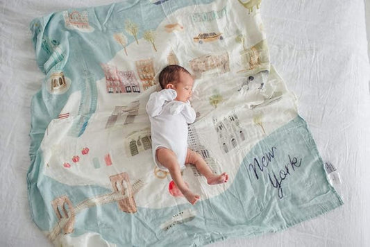 Loulou Lollipop Soft Baby Swaddle Blanket Muslin Wrap Receiving Blanket for Newborn to Toddler Girl and Boy, Large 47” by 47” - City - NYC…