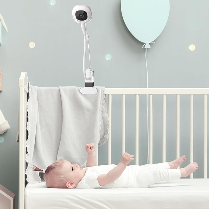 Upgraded Baby Monitor Clip Charger Mount for Nanit Pro/Plus/Original Cameras with Type-C Charging Port Connector Mount Portable Camera Holder for Travel & Crib,Temperature and Humidity Display