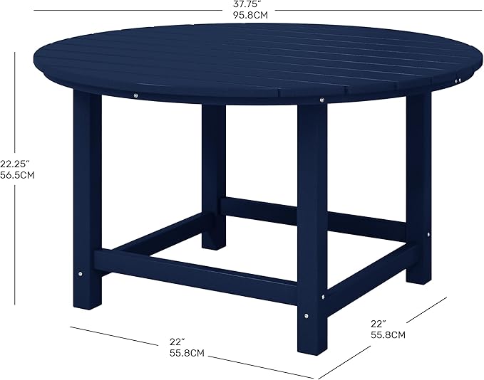 Costaelm Kids Dinner Table, Toddler Play Desk Student Desk Outdoor Childrens Picnic Tables for Children Arts & Crafts, Snack Time, Multi-Activity Table for Ages 2-8 in Home/Outside, Navy Blue