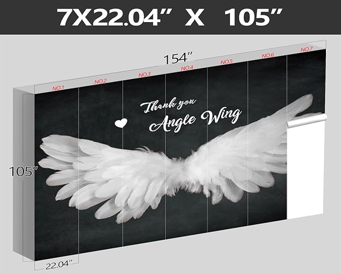 XMPMBM-Modernity Grey Plume Nursery Room Fabric Wallpaper Simple Wings of Angels Wings Bedroom Bathroom Wall Mural-W 154" X H 105"（112 Square Foot）