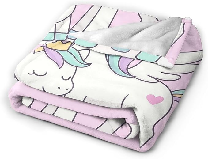 Unicorn Blanket Cute Unicorn Throw Blanket Magical Love Soft Cozy Fleece Fuzzy Stuffed Plush Flannel Animal Gifts for Girls Women Boys Kids Adults 50"X60"