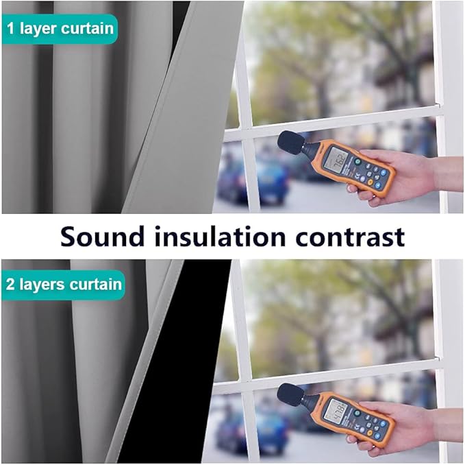 NICETOWN 100% Blackout Curtains with Black Liners, Thermal Insulated Full Blackout 2-Layer Drapes, Noise Cancellation Window Draperies for Dining Room (Silver Grey, 2 Panels, 52-inch W by 54-inch L)
