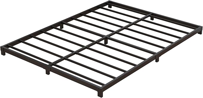 4 Inch Bed Frame Full Low Profile, Full Size Metal Bed Frame No Box Spring Needed, Heavy Duty Metal, Easy Assembly, Black