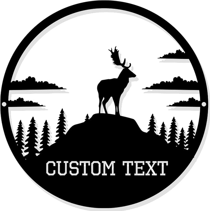 Personalized Deer Metal Cabin Sign, Custom Signs Outdoor Metal, Deer Hunter Gift, Cabin Decor, Porch Sign