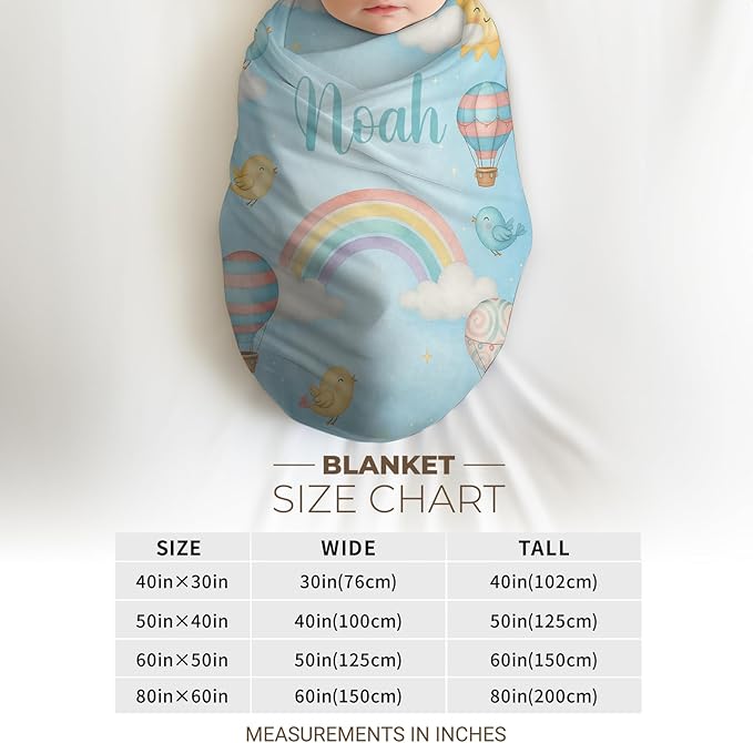 Personalized Woodland Baby Blanket with Name, Custom Name Blanket for Boy, Printed in USA, Super Soft Blankets for Newborn, Customized Gifts for Baby Shower Birthday Christmas