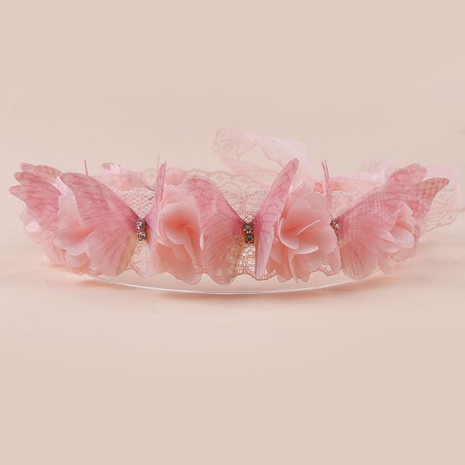 Hairband 2pcs Children Girl's Adjustable Lace Headbands with Flower Hair Accessories for Children (lace-2)