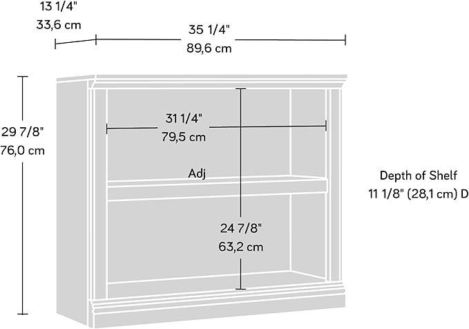 Sauder Miscellaneous Storage 2-Shelf Bookcase/ Book Shelf, Washington Cherry finish