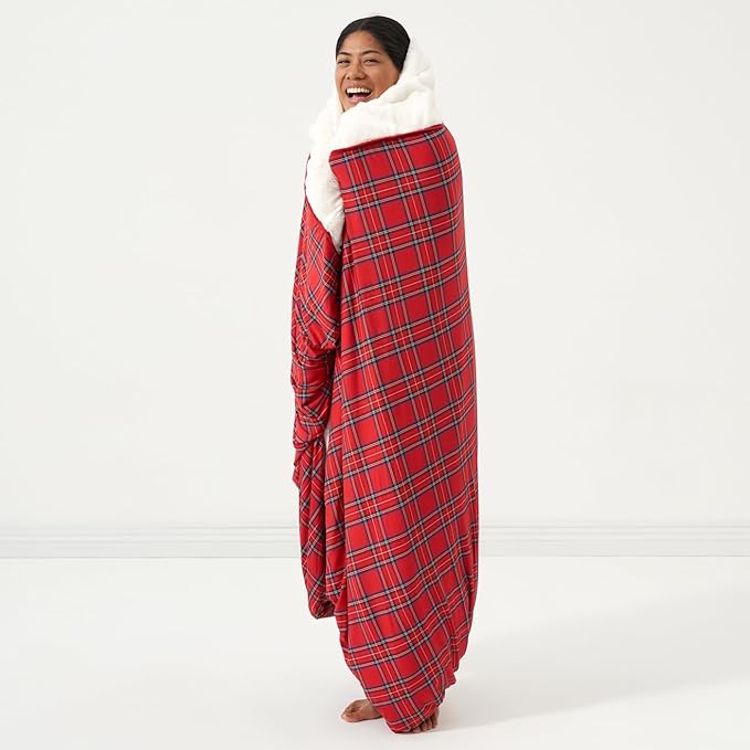 Little Sleepies Christmas Blanket, Soft Viscose from Bamboo Christmas Throw Blanket for Baby Boys & Girls, Lightweight, 65" x 85", Oversized (Holiday Plaid)