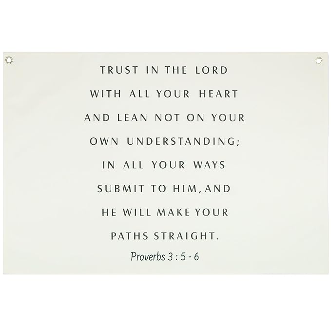 Trust in the Lord Christian Bible Verse Scripture Rectangular Canvas Banner-Flag Poster Wall Sign Decor for Toddler Boy Girl Kids,Nursery Baby Room Bedroom Decor-Baby Shower Birthday Christmas Gift
