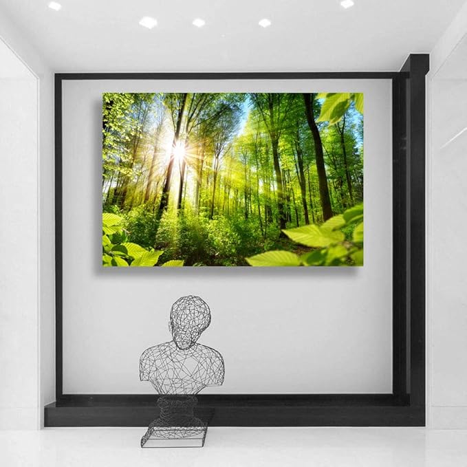 SIGNWIN-Canvas Wall Art-Sunshine in The Forest -Canvas Prints Home Artwork Decoration for Living Room,Bedroom - 16x24 inches