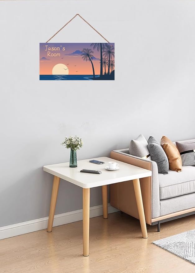 Personalized Island Sign Landscape Art Wall Decor For Kids Room Decoration Nursery Decor Sunset Party Decorations For Little Man Cave Wall Art Decor For Boys Room Girls Bedroom