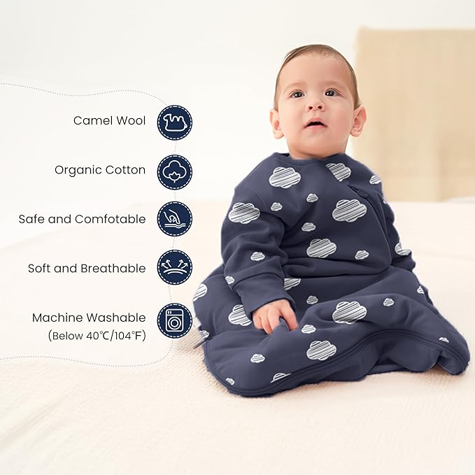 kaiya baby Unisex Sleeping Bag for Babies and Toddlers 2.5 Tog Sleep Sack, Long Sleeve Sleep Sack, Wearable Blanket Baby