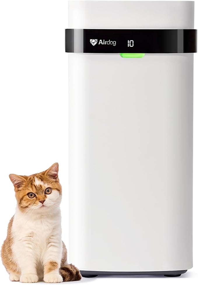 Airdog Air Purifier for Home Pets Air Filters Covers Up to 1614 Ft² TPA Technology Filter with Air Quality Display,Quiet Air Cleaner with Washable Filter,Remove Dust Smoke Odor,Smart Control