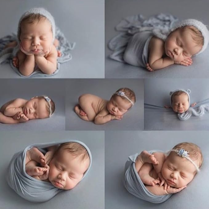 Newborn Photography Props Swaddle Newborn Wraps for Baby Boys Girls Infant Baby Photo Props Shoot Stretch Blanket