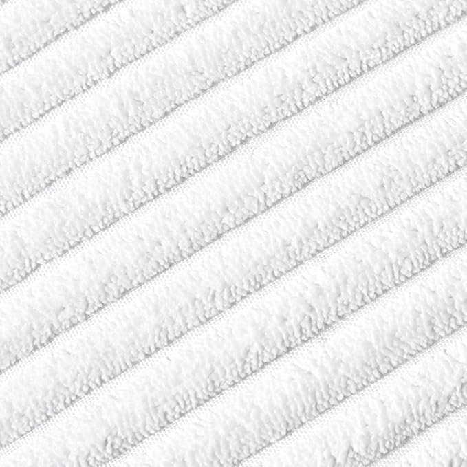 Fancy Homi Pack of 2 Pure White 20 x20 Inch Decorative Throw Pillow Covers with Pom-poms, Soft Corduroy Solid Square Cushion Cases Set for Couch Living Room Bedroom Sofa Car