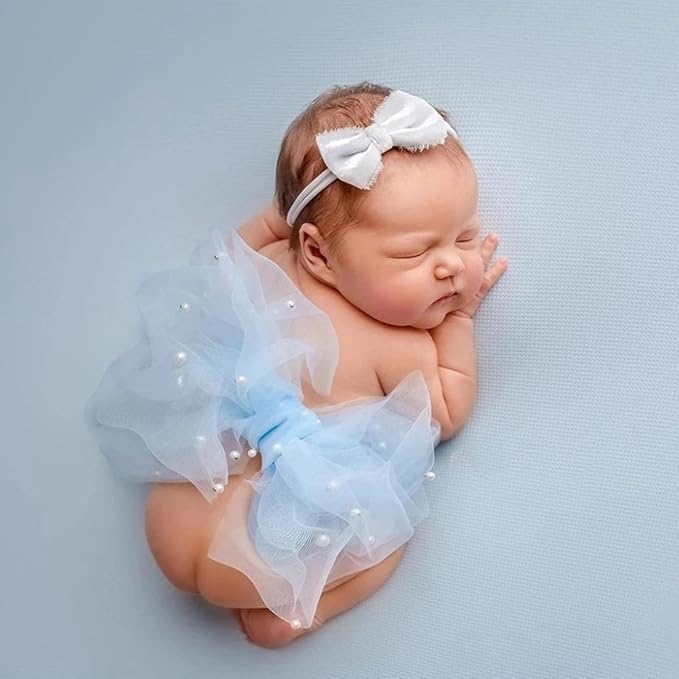 Baby Photo Props Beaded Headband Bowknot Wing PhotoPosing Props Newborn Photography Accessories 2PCS Newborn Girl