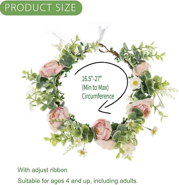Floral Fall Camellia Flower Crown Rose Headpiece Wedding Bridal Flower Girl Halo Maternity Photo Props FL-03
