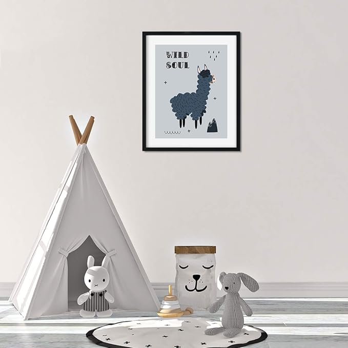 Andaz Press Nursery Kids Room Scandinavian Hello Llama Wall Art Decor Poster Prints, 8.5 x 11-inch, Scandinavian Wild Soul Llama Graphic, 1-Pack, Unframed