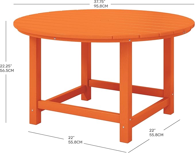 Costaelm Kids Dinner Table, Toddler Play Desk Student Desk Outdoor Childrens Picnic Tables for Children Arts & Crafts, Snack Time, Multi-Activity Table for Ages 2-8 in Home/Outside, Orange