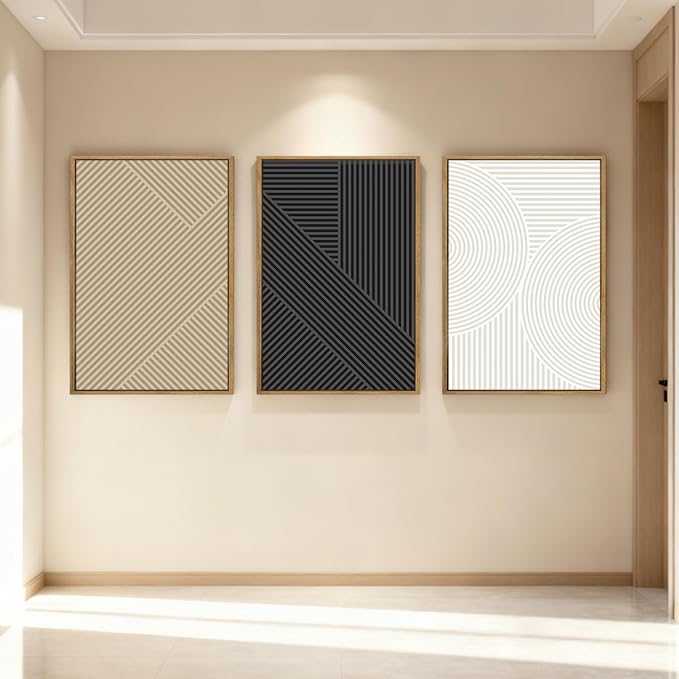 Anyzal Neutral Wall Art Modern Abstract Wall Decor Minimalist Boho Artwork 16x24 Inch Set of 3 for Living Room Bedroom Dining Room