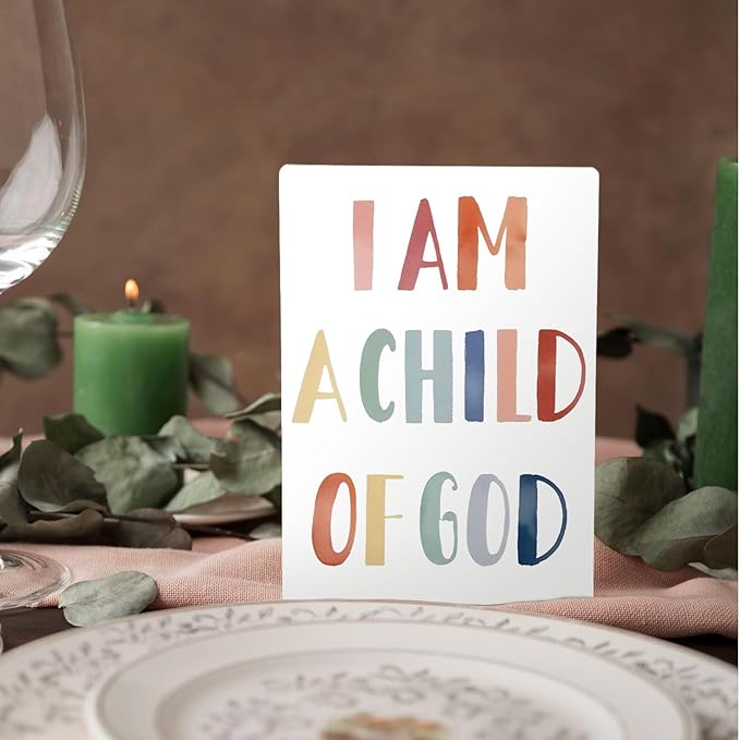 Baby Girls Boys Nursery Decor - Boho I Am a Child of God Christian Wooden Stand Sign, Nursery Decor, 5x7 Inch