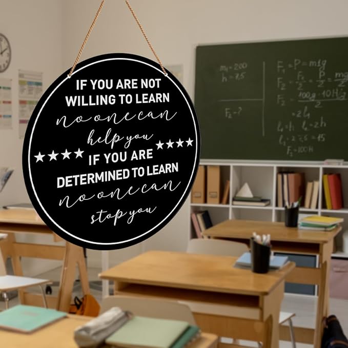 HSNBT High Middle School Classroom Wall Decor, Classroom Motivational Sign Decor Teacher Kids Inspirational Bedroom Wall Decorations Hanging Sign
