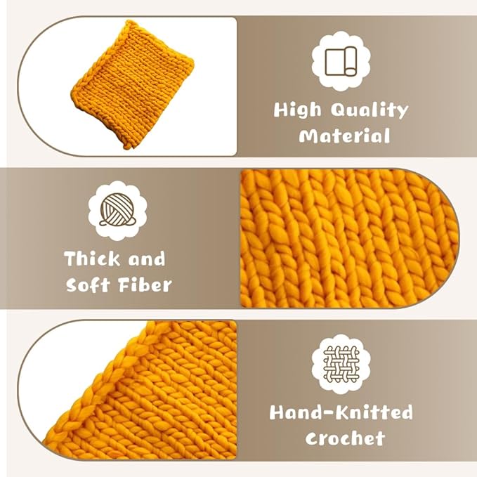 Newborn Photography Props Blanket, 50 * 50cm Hand-Knitted Crochet Newborn Photography Props Blanket Basket Filler Newborn Baby Photography Props for Boys Girls