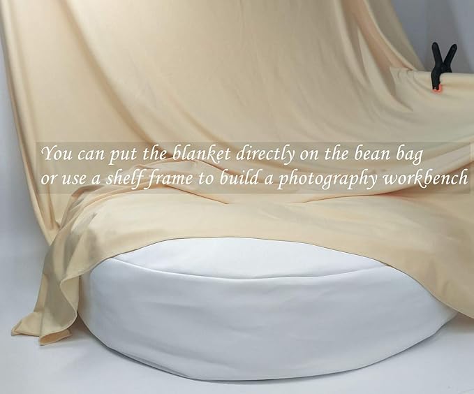 Honra Orraphtstu Newborn Baby Photography Props Beanbag Posing Photoshoot Professional Cover Filling Not Included (White)
