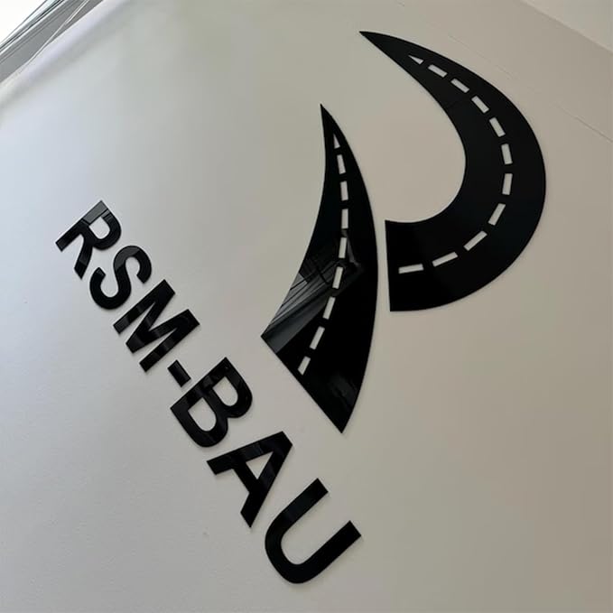 Custom 3D Mirror Acrylic Logo Sign for Business Salon or Office Wall 12-100 inch Option