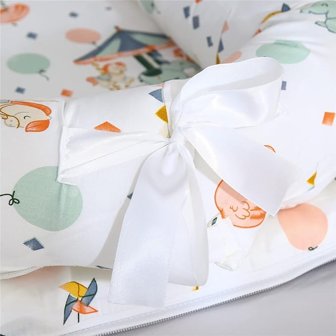 Baby Lounger for Newborn for Tummy Time,Baby Lounger Play Gym mat with Portable Bag,Awake-Time Newborn Babies Essentials Gifts 0-24 Months Home Travel(Carousel)