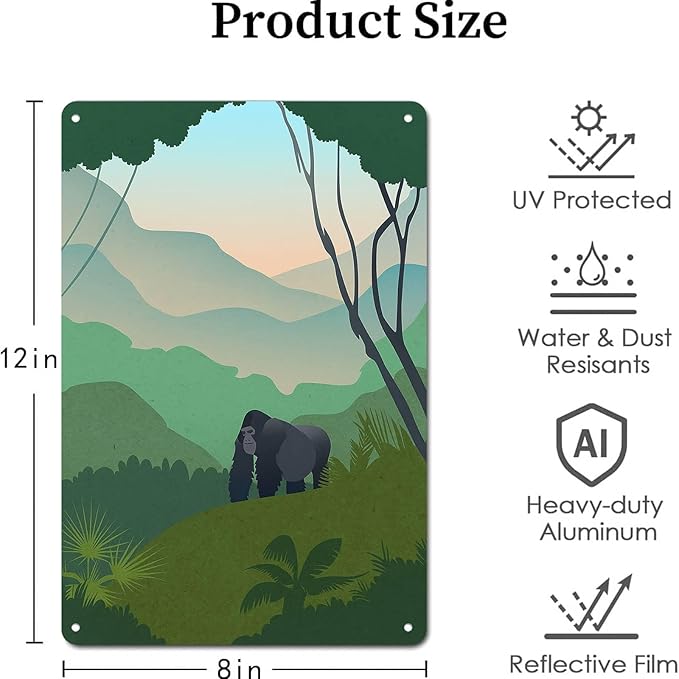 Uganda Safari Themed Nursery Signs Posters Funny metal sign For Man Cave bathroom Farm Bedroom living room Kitchen Garage Wall Decor 8 * 12 Inch