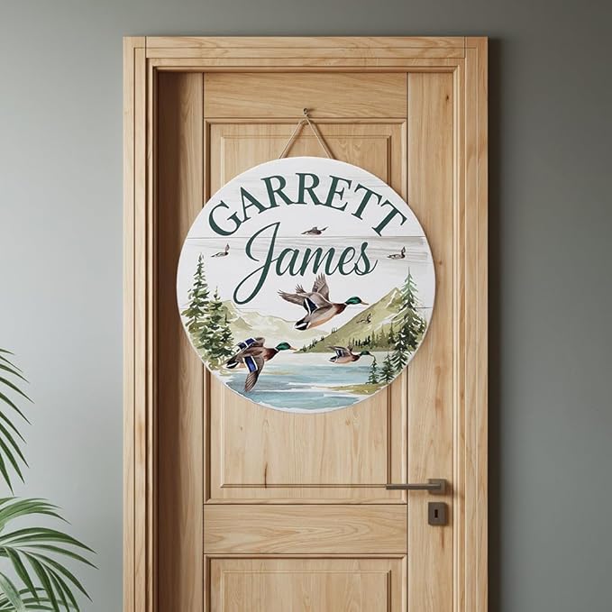Personalized Nursery Name Sign for Boys, Wildlife Sign for Baby Door Decor, Newborn Gifts for Boy, Nursery Wall Bedroom Decorations, Mother's Day Gifts for New Mom Dad Gift