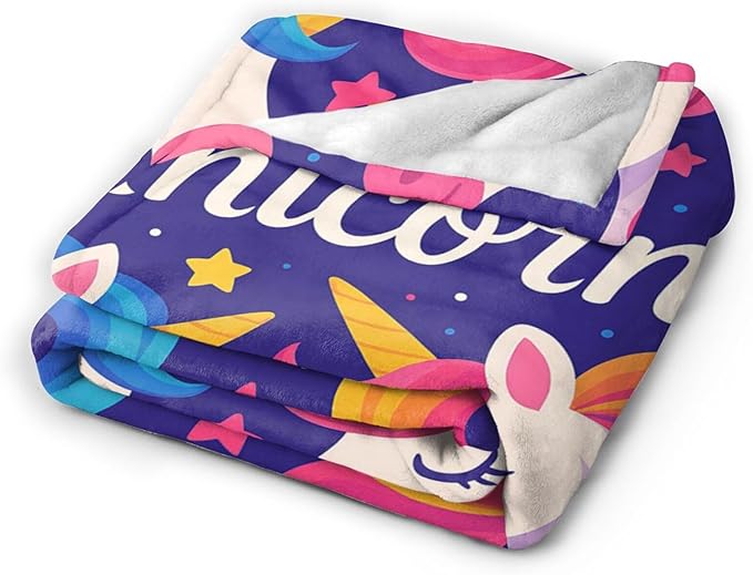 Unicorn Throw Blanket Unicorn Plush Fleece Toddler Blanket Super Soft Warm Cozy Fuzzy Stuff Bedding Baby Blankets for Girls Boys Kids Women Adult Men 50"X60"