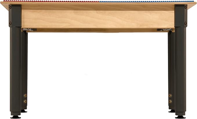 Contender Time-2-Play 35" W Square Build & Learn Compatible with Duplo Table with Trough & Shelf (with Gliders, Red & Blue, 18"-29" Adjustable Legs)