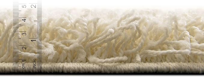 Unique Loom Solid Shag Collection Area Rug (3' 3" x 5' 3" Rectangle, Pure Ivory)
