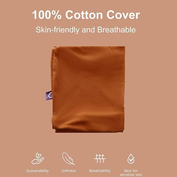 CooCooBaby Organic Infant Lounger Cover, 100% Organic Cotton | Cover Only (Golden Brown)