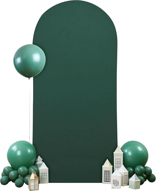 6FT Hunter Green Arch Backdrop Cover, Spandex Fitted Wedding Arch Stand Covers 2-Sided Round Top Chiara Arch Backdrop Cover for Wedding Ceremony Birthday Party Baby Shower Banquet Decoration