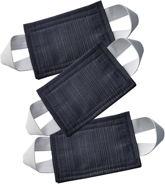 Door Silencer Padded Latch Cover, Quiet Door Closer Cushion to Reduce Slamming Noise for Baby, Nursery, Cloth Door Slam Silencer to Prevent Slamming (3 Pack, Dark Gray, 4.1 * 3.1 inches)