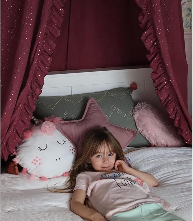 JIKAL Star Moon Shaped Pillow Soft Velvet Nursery Stuffed Throw Pillows for Kids Room Couch Reading Nook Decor (Star, Dusty Pink)