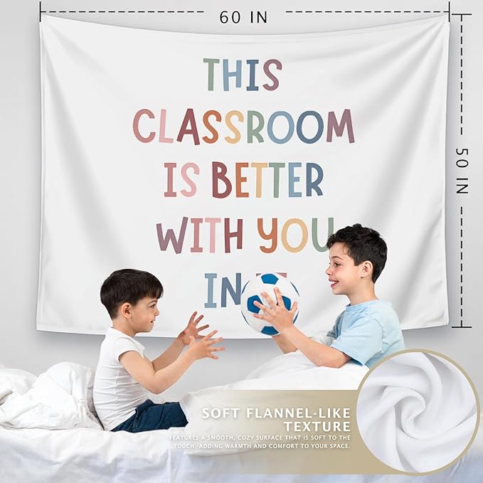 LIANGW Classroom Decor Kids Tapestry, Boho Classroom Decorations, Kids Affirmations Nursery Wall Art, 50x60 inches
