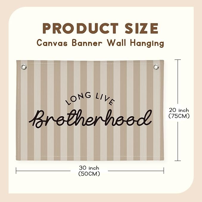 Long Live Brotherhood Boys Room Decor，Brother Playroom Bedroom Wall Decor Hanging Flag Banners, Nursery Toddler Kids Room Decoration 30x20 boyroom