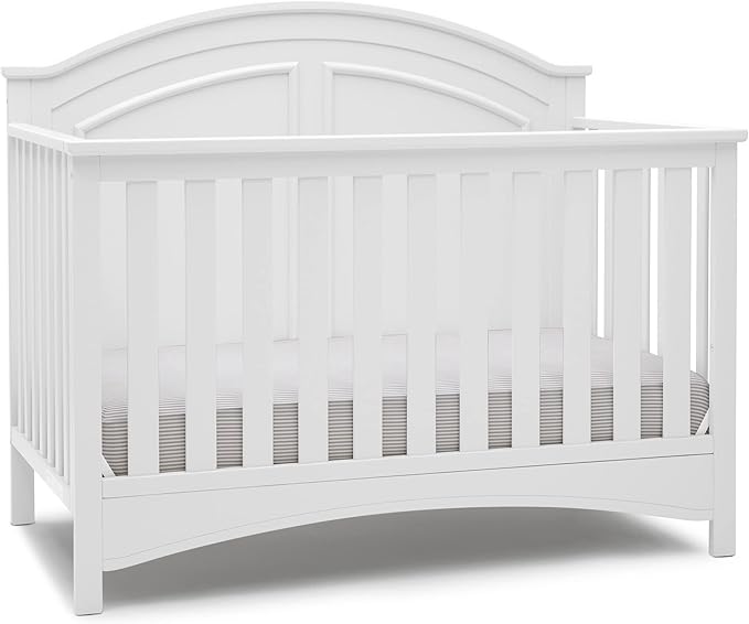 Delta Children Perry 6-in-1 Convertible Crib - Greenguard Gold Certified, Bianca White