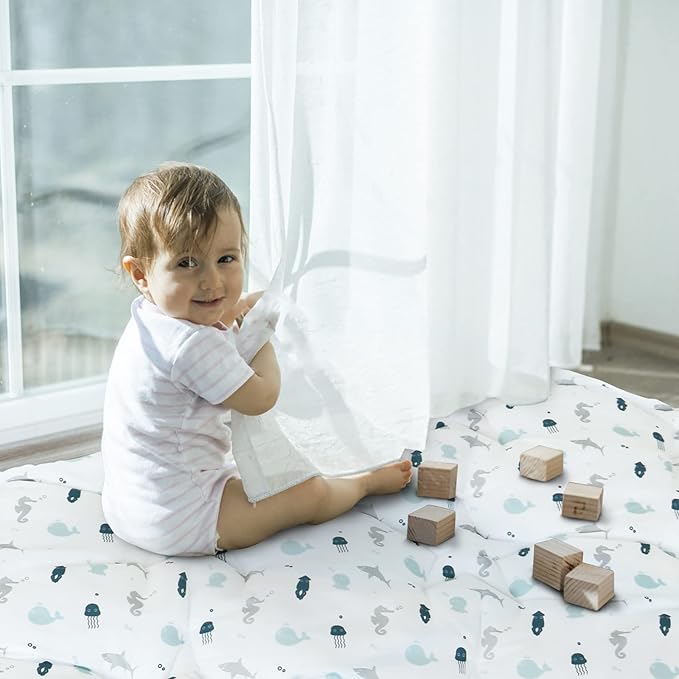 Baby Play Mat for 71'' x 59'' Playpen, Playmat for Babies and Toddlers, Baby Mat for Floor Large & Thick, Non Slip, Easy Clean, White
