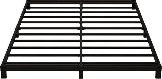 5 Inch Low California King Bed Frames Heavy Duty Metal Platform, No Box Spring Needed, Easy Assembly Mattress Foundation, No Noise, Black
