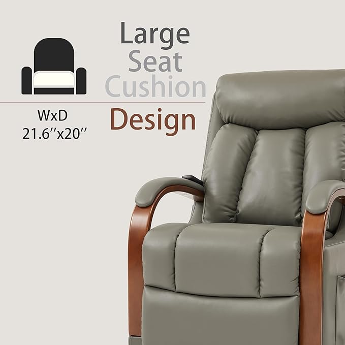 DYNOX Small Lift Chair Recliner with Heat and Massage, Dual Motor Power Lift Sofa for Elderly,Infinite Adjust for Back and Footrest,Side Pocket (9185,FauxLeather,Grey)
